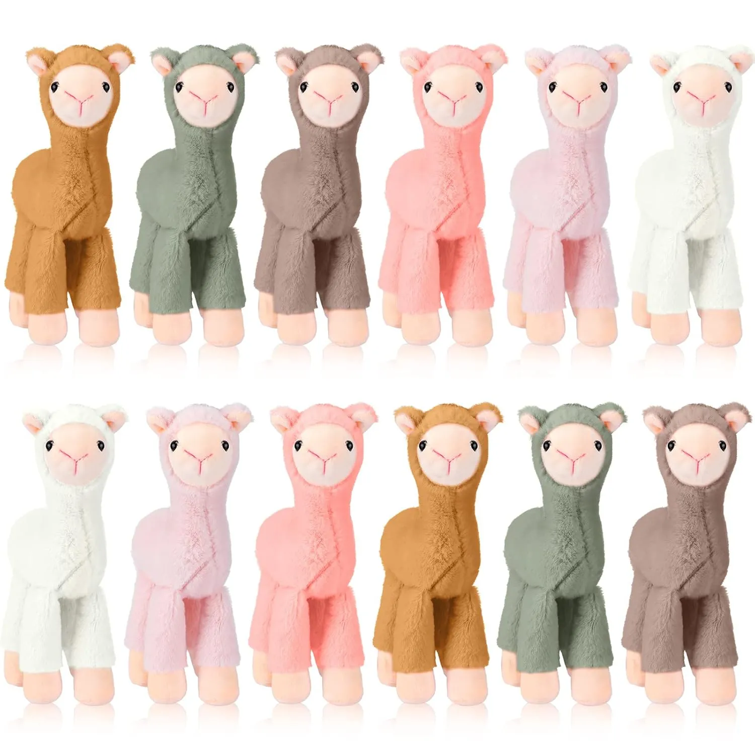 12 Pcs Mini Llama Stuffed Animals 7.87 Inch Alpaca Plush Dolls Cute Keychai