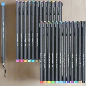 24 Colors Fineliner Coloured Pens Pigment Based 0.4mm