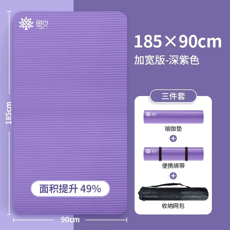 Aoyi Yoga Mat Non Slip Beginner Women's Thickened Widened Sound Insulation Bubble Wrap Gymnastic Mat Men's Yoga Floor Mat Household