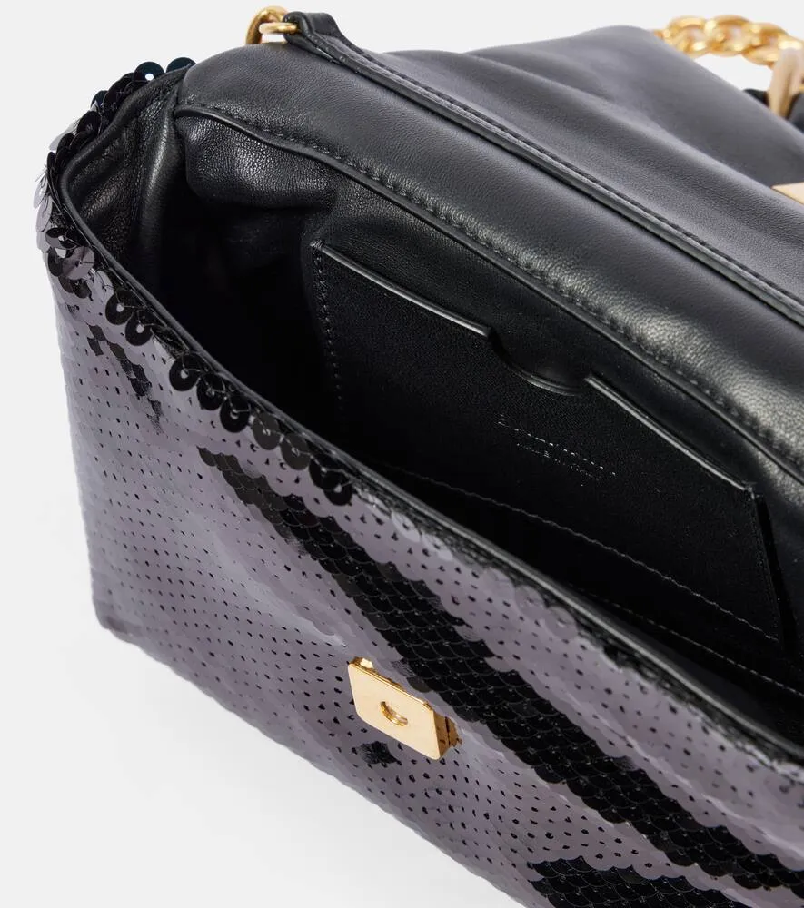 Balmain 1945 Soft sequined shoulder bag