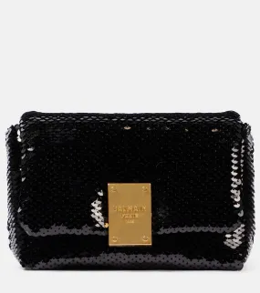 Balmain 1945 Soft sequined shoulder bag