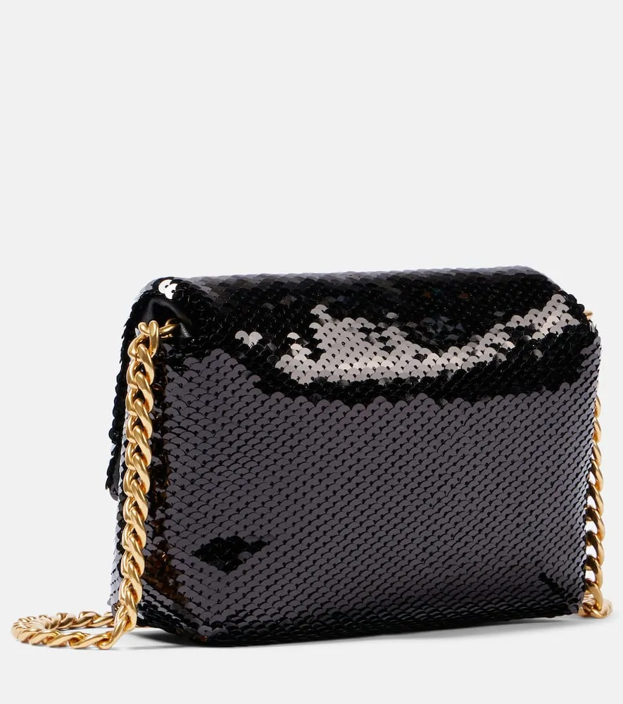 Balmain 1945 Soft sequined shoulder bag