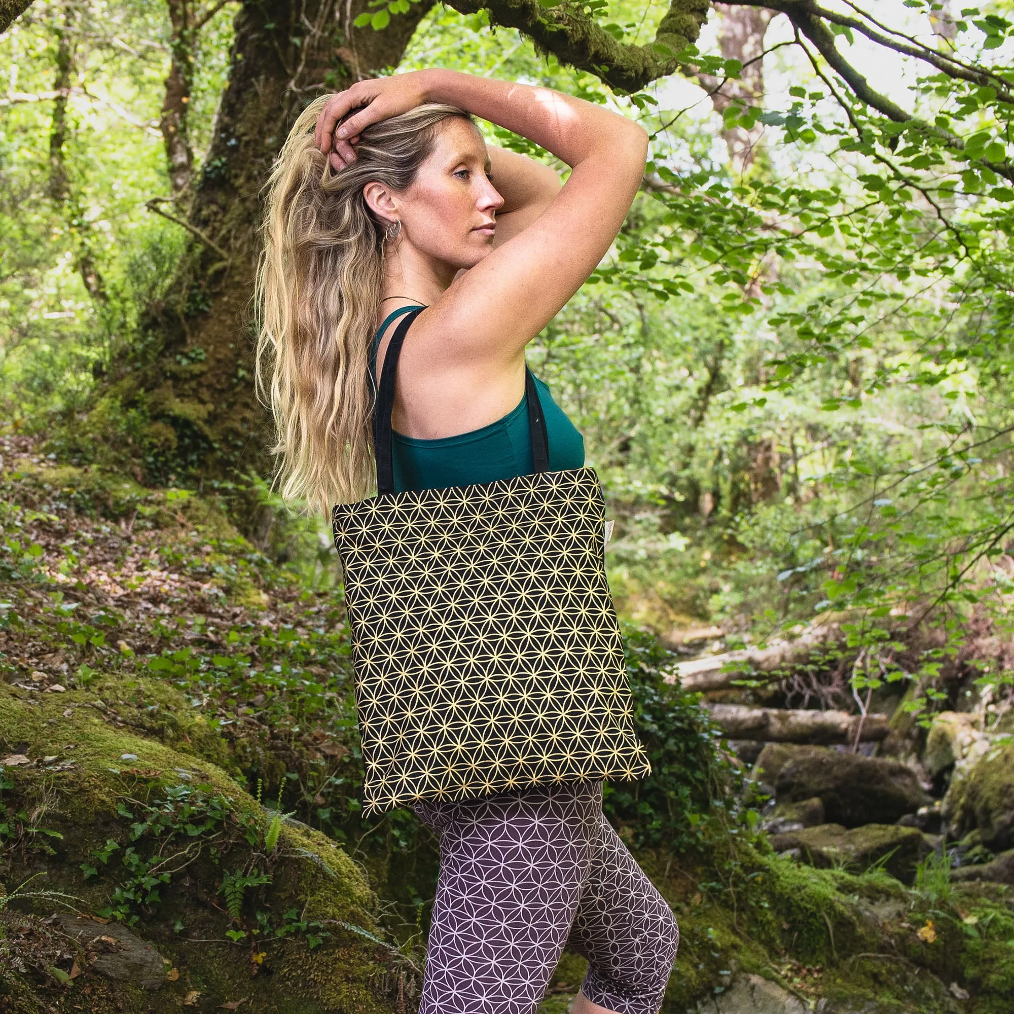 Brigid Tote Bag - Flower of Life Print