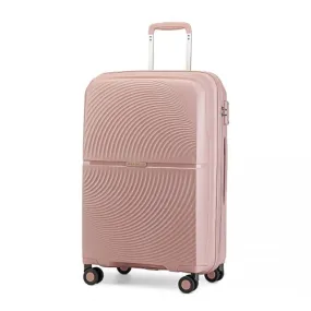 British Traveller 24 Inch Spinner Hard Shell PP Suitcase with TSA Lock - Nude | Lightweight & Durable Luggage with 360° Spinner Wheels