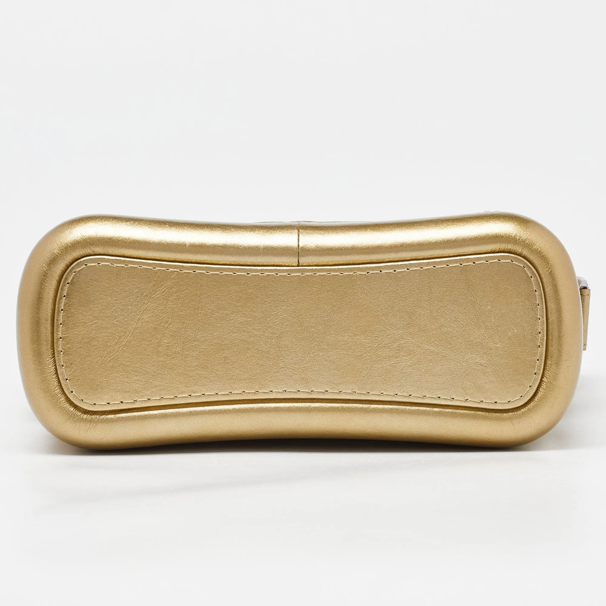 CHANEL Gold Quilted Aged Leather Small Gabrielle Hobo