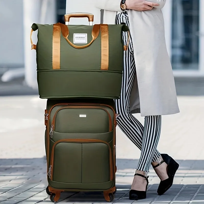 Classy Lightweight Soft Edge 3 Piece Luggage Set - Expandable 20 Inch Carry On Luggage 22x14x9 with TSA Lock Wheels