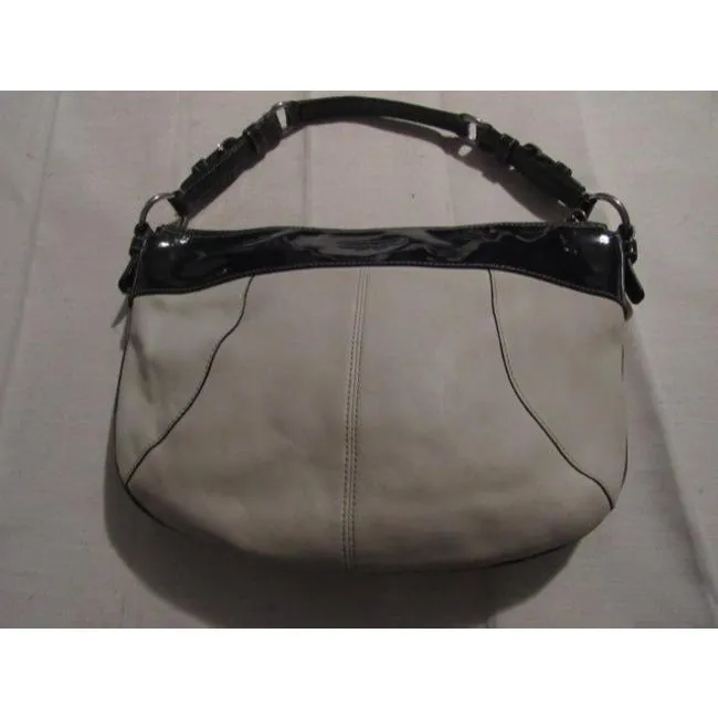 Coach Vintage Pursesdesigner Purses Taupe Buttery Soft Leather And Navy Patent Leather Hobo Bag