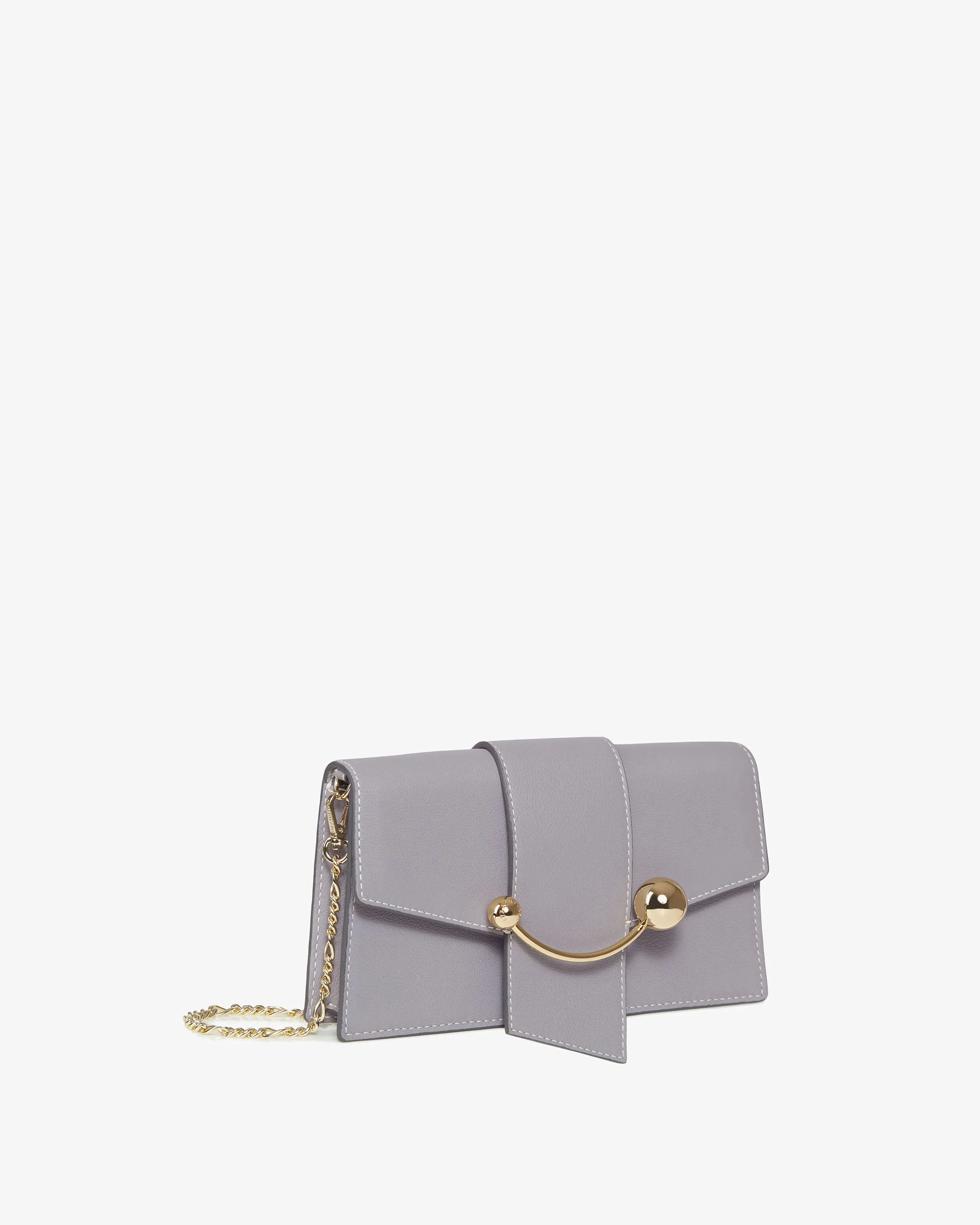 Crescent On A Chain - Frost Grey with Vanilla Stitch