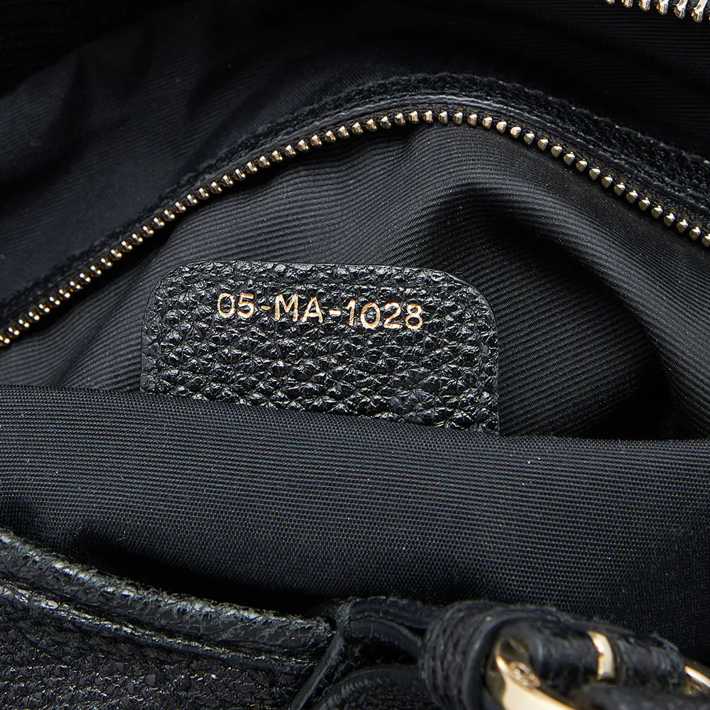 DIOR Black Cannage Leather Bee Hobo