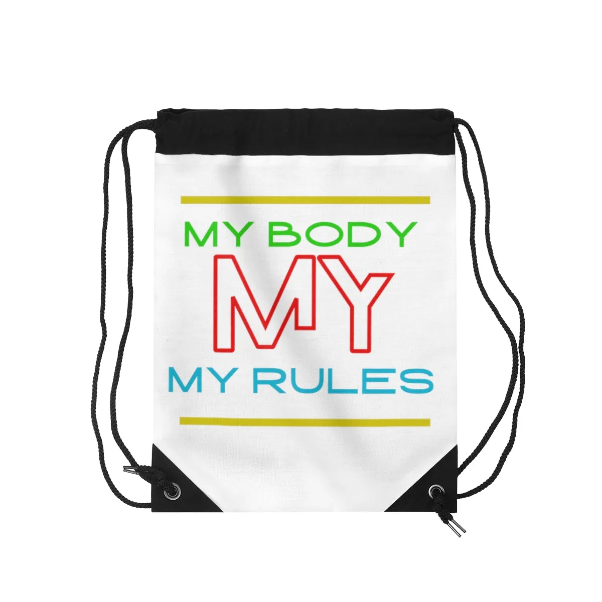 Drawstring Bag ( Look But Don't Touch  White )