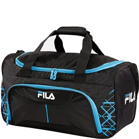 Fila Fastpace Small Sports Duffel Gym Bag, Black/Blue, One Size