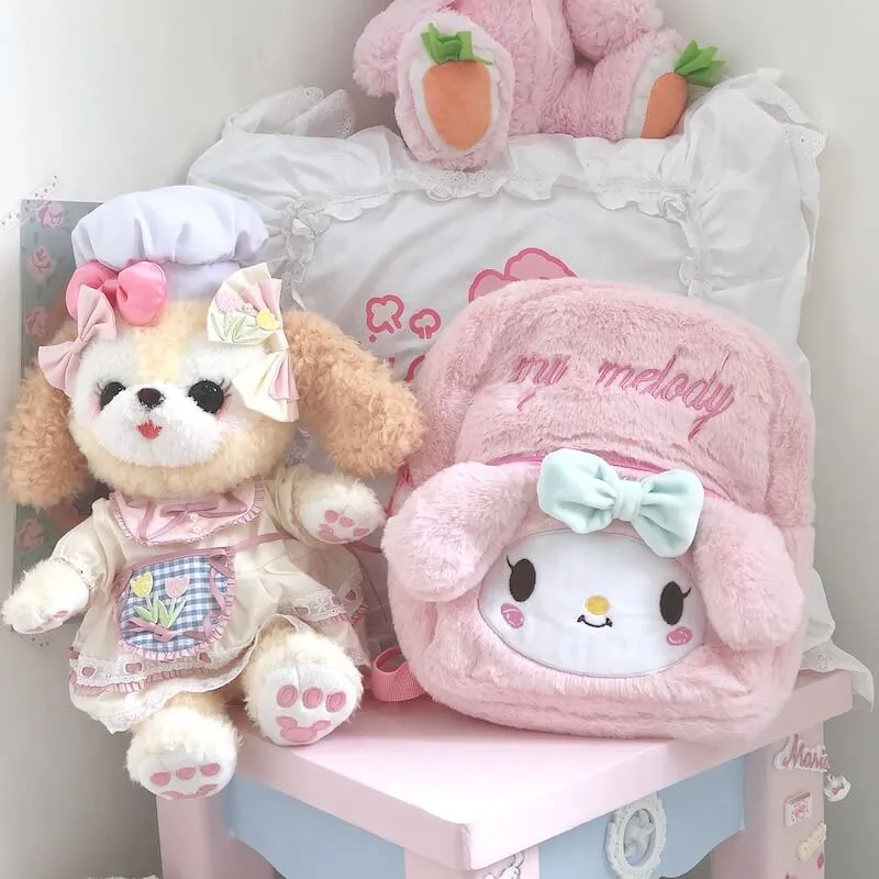 Fluffy pastel Melody mini backpack