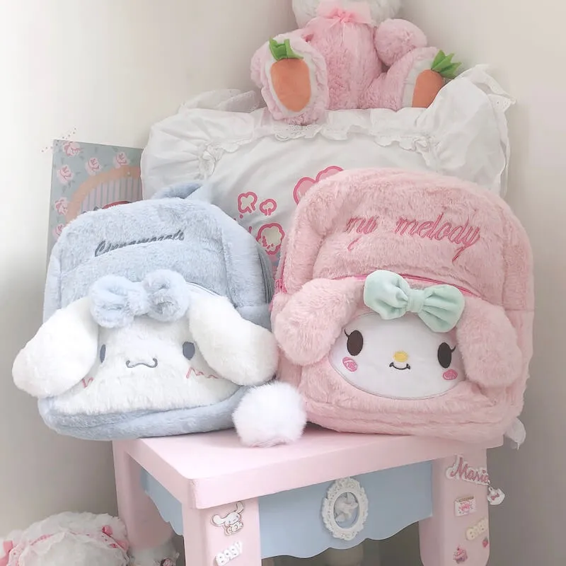 Fluffy pastel Melody mini backpack