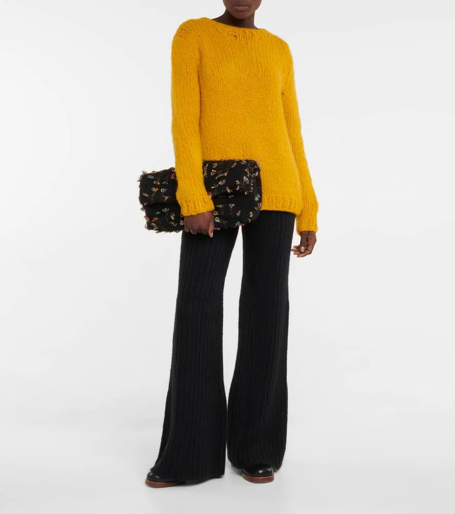 Gabriela Hearst Phoebe fringed cashmere clutch