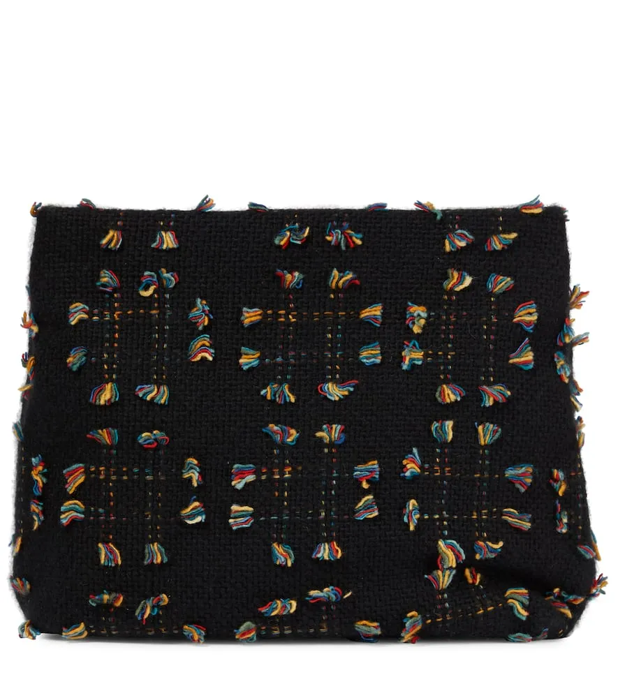 Gabriela Hearst Phoebe fringed cashmere clutch