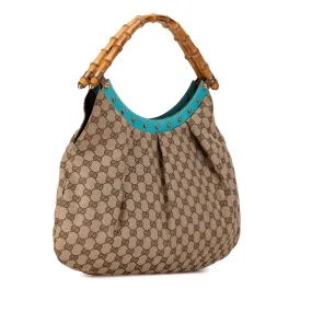 Gucci Gg Bamboo Studded Hobo Brown