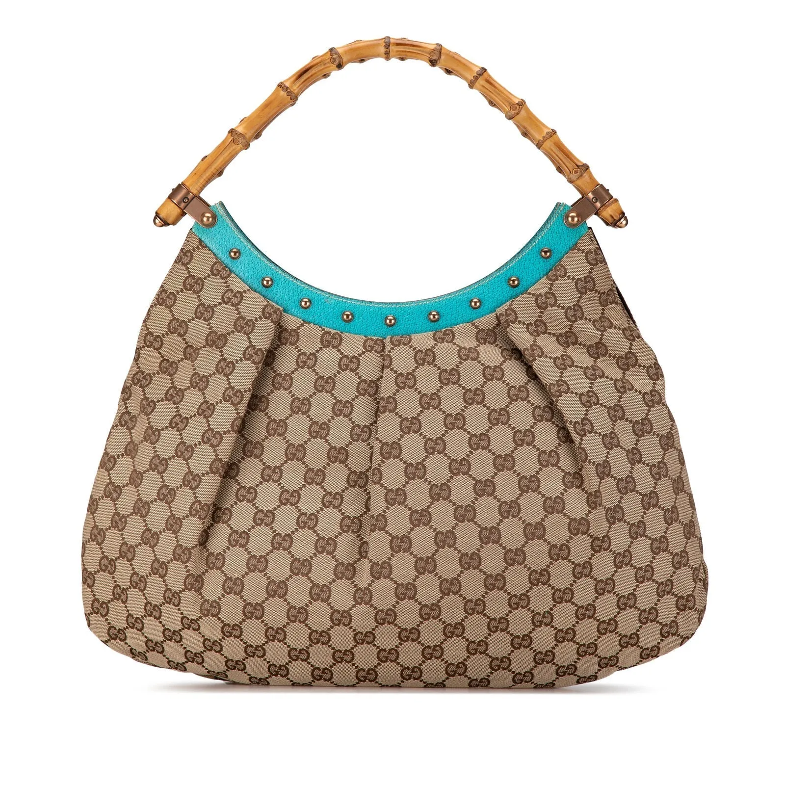 Gucci Gg Bamboo Studded Hobo Brown