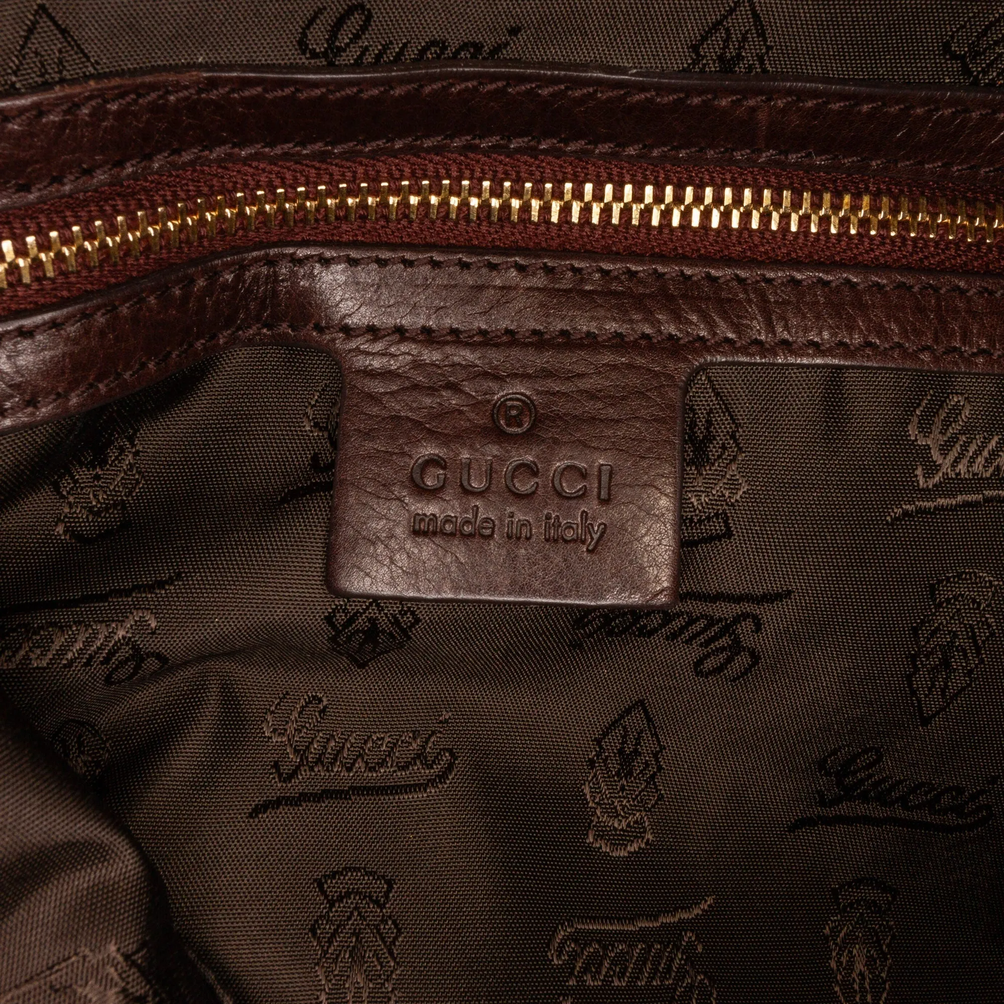Gucci Hysteria Tortoise Shell Medium Brown Patent Leather