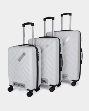 Hard Case 3 Piece Luggage Set in White