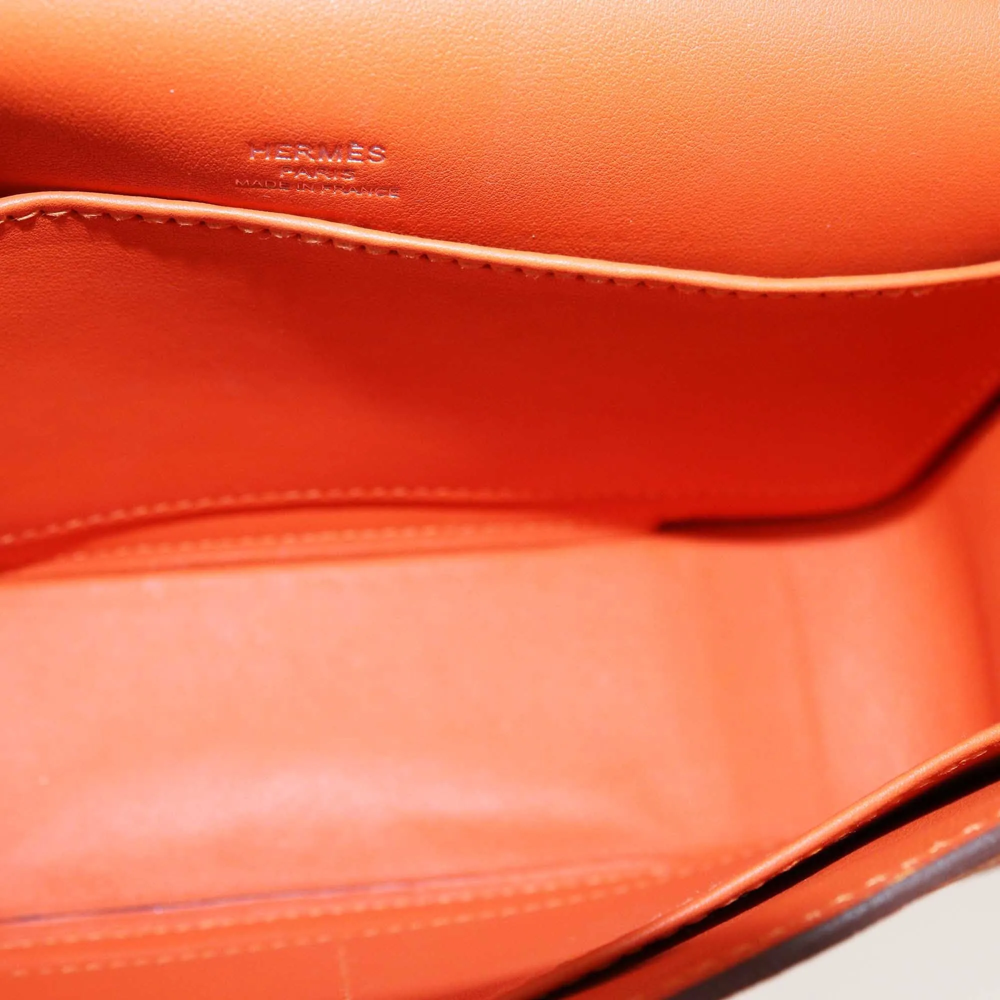 Hermès Orange Chèvre Mysore Palladium Hardware Geta Sangle Bag