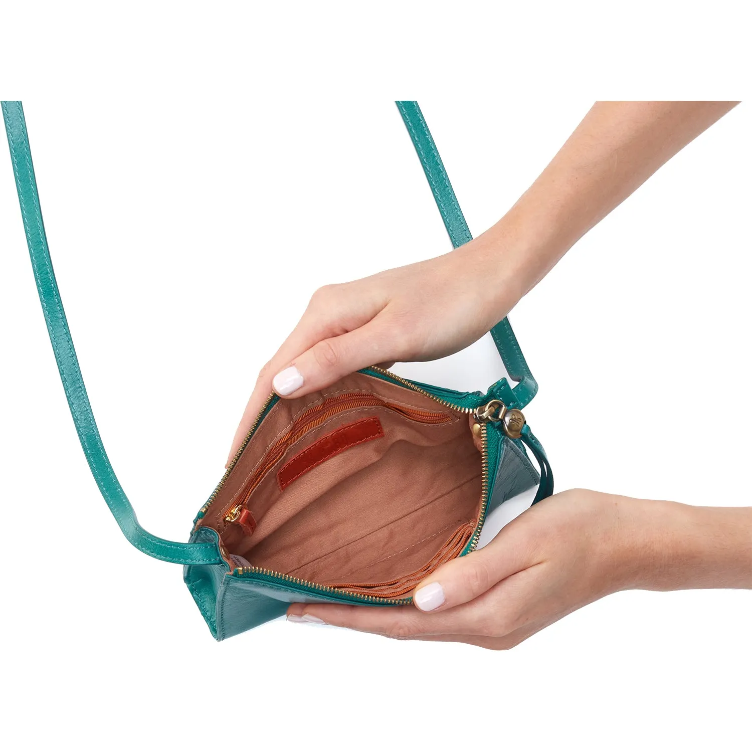 Hobo Jewel Crossbody Spruce Vintage Hide Leather