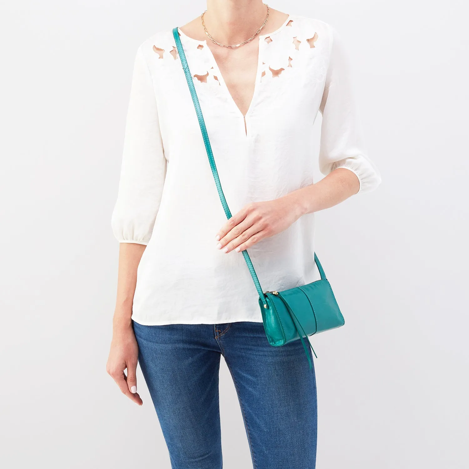 Hobo Jewel Crossbody Spruce Vintage Hide Leather