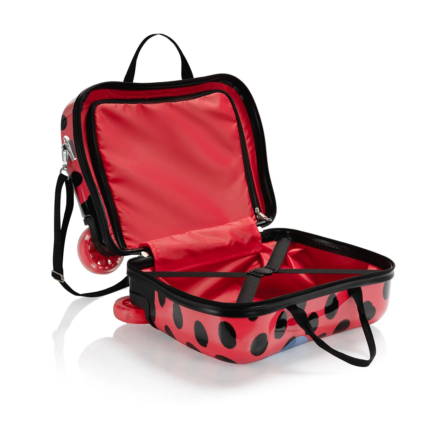 Kids Ride-on Luggage - Lady Bug (HEYS-HSRL-RO-10-23AR) | Light up Wheels