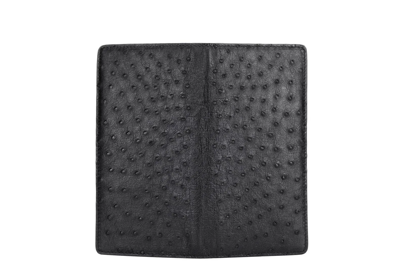 Mens Ostrich Leather Large Volumn Credit Card Clutch Wallet Bags