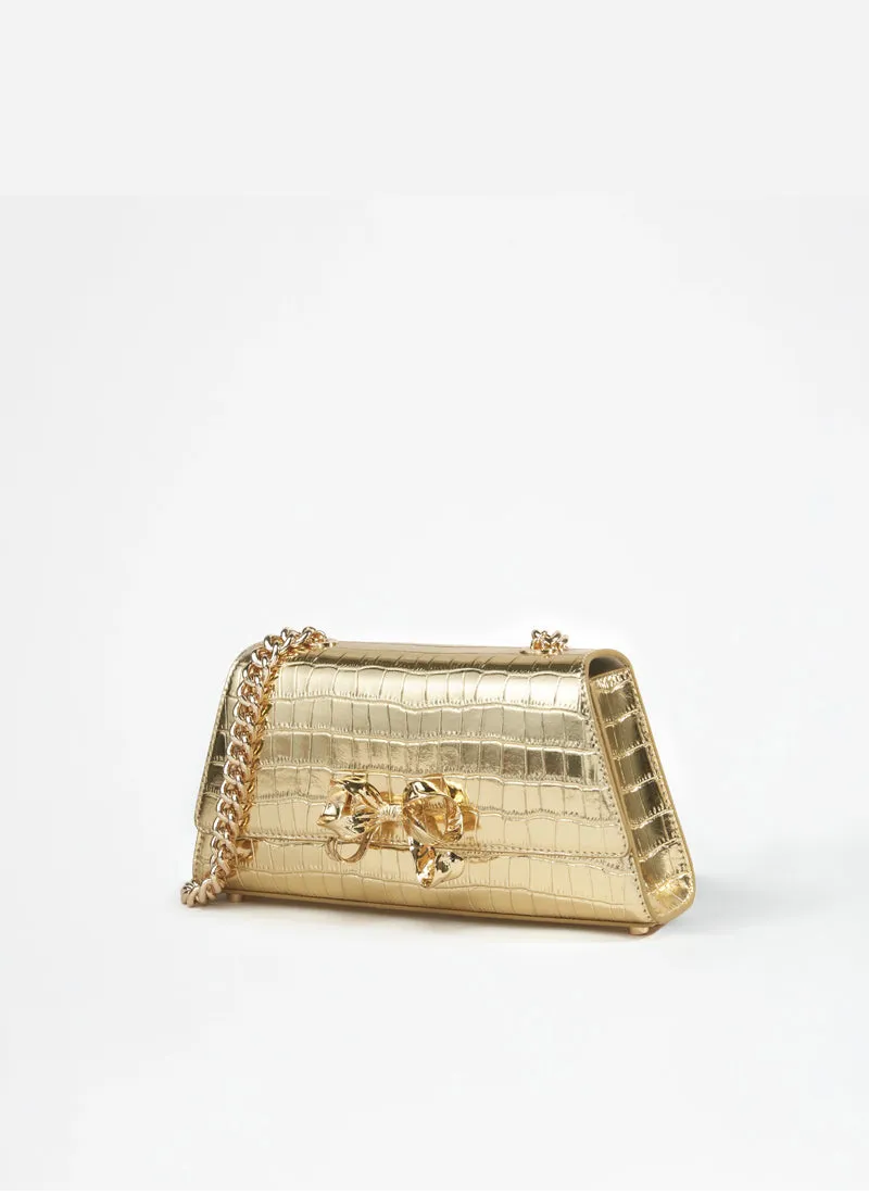 Metallic Bow Mini Shoulder Bag