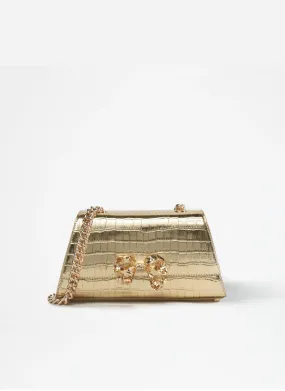 Metallic Bow Mini Shoulder Bag