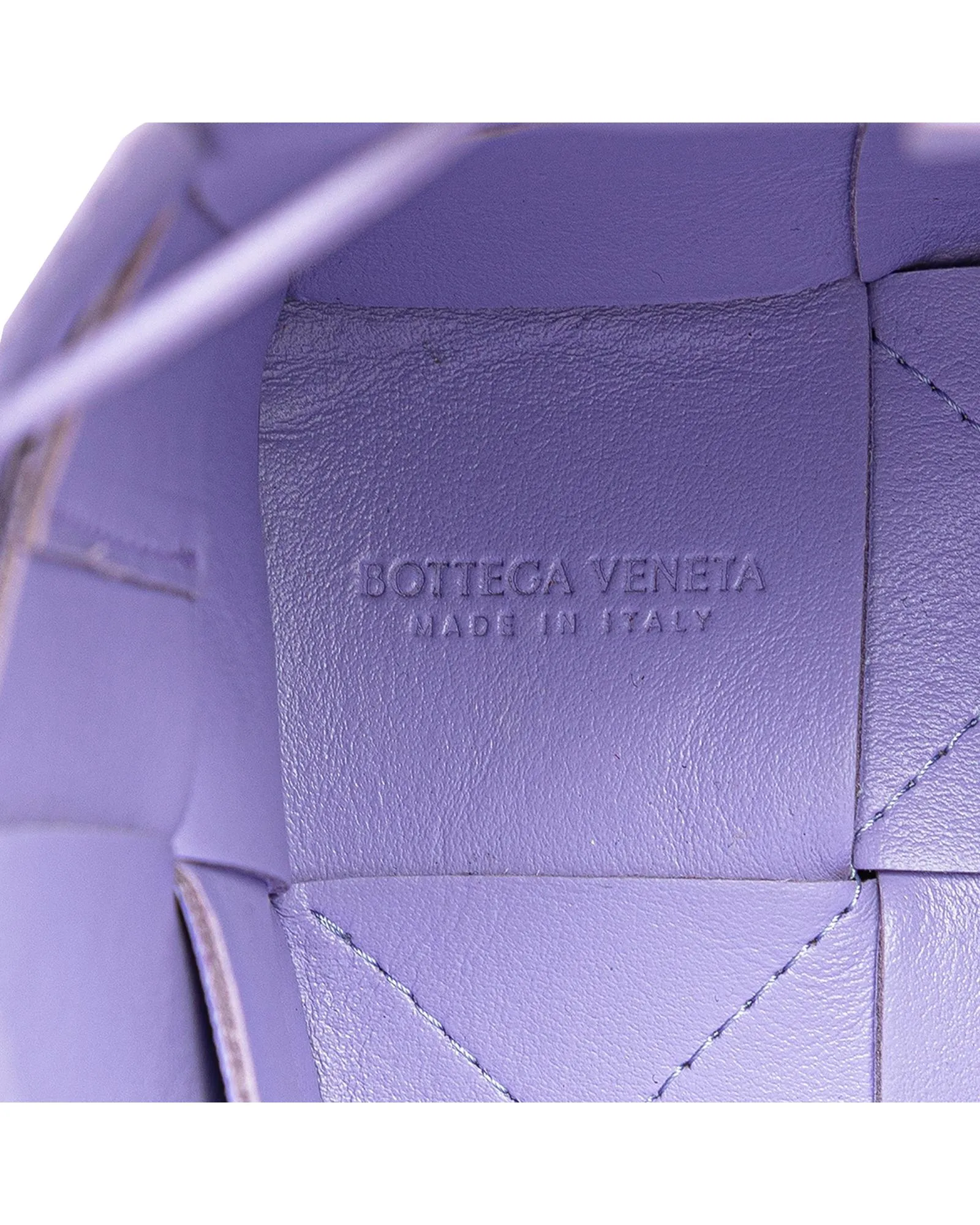 Mini Nappa Intrecciato Woven Leather Bucket Bag with Drawstring Closure