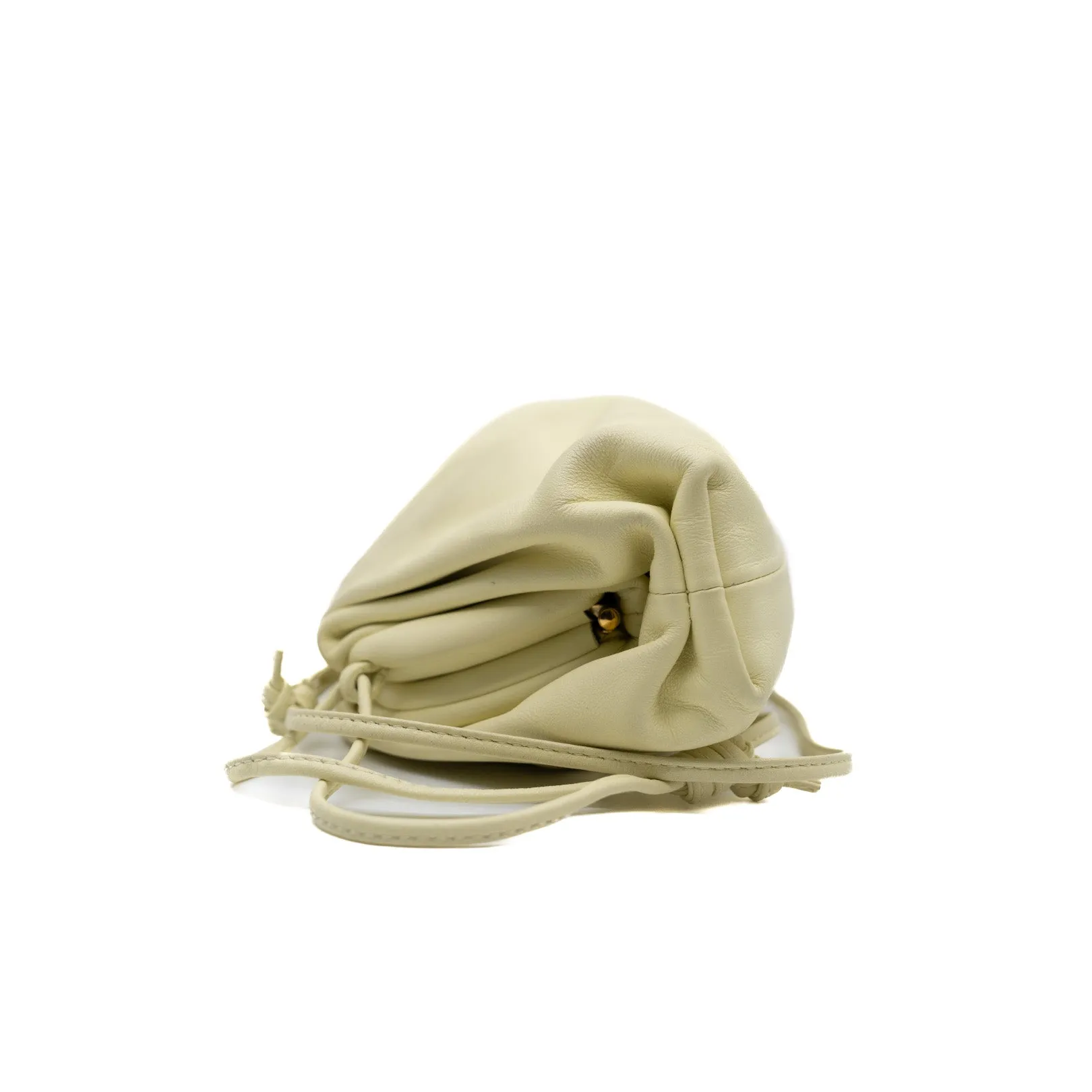 Mini Pouch In Light Yellow Calf Leather GHW