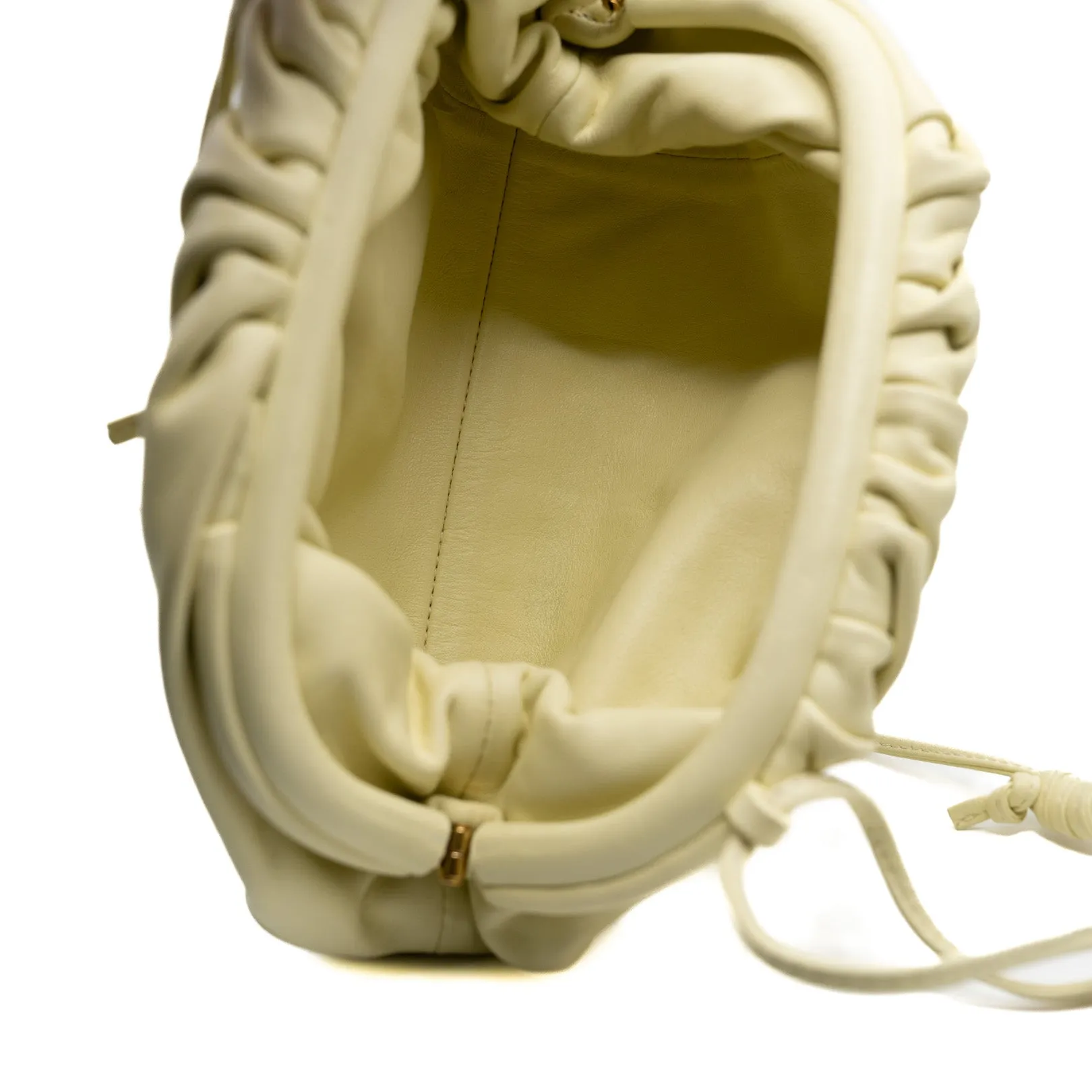Mini Pouch In Light Yellow Calf Leather GHW