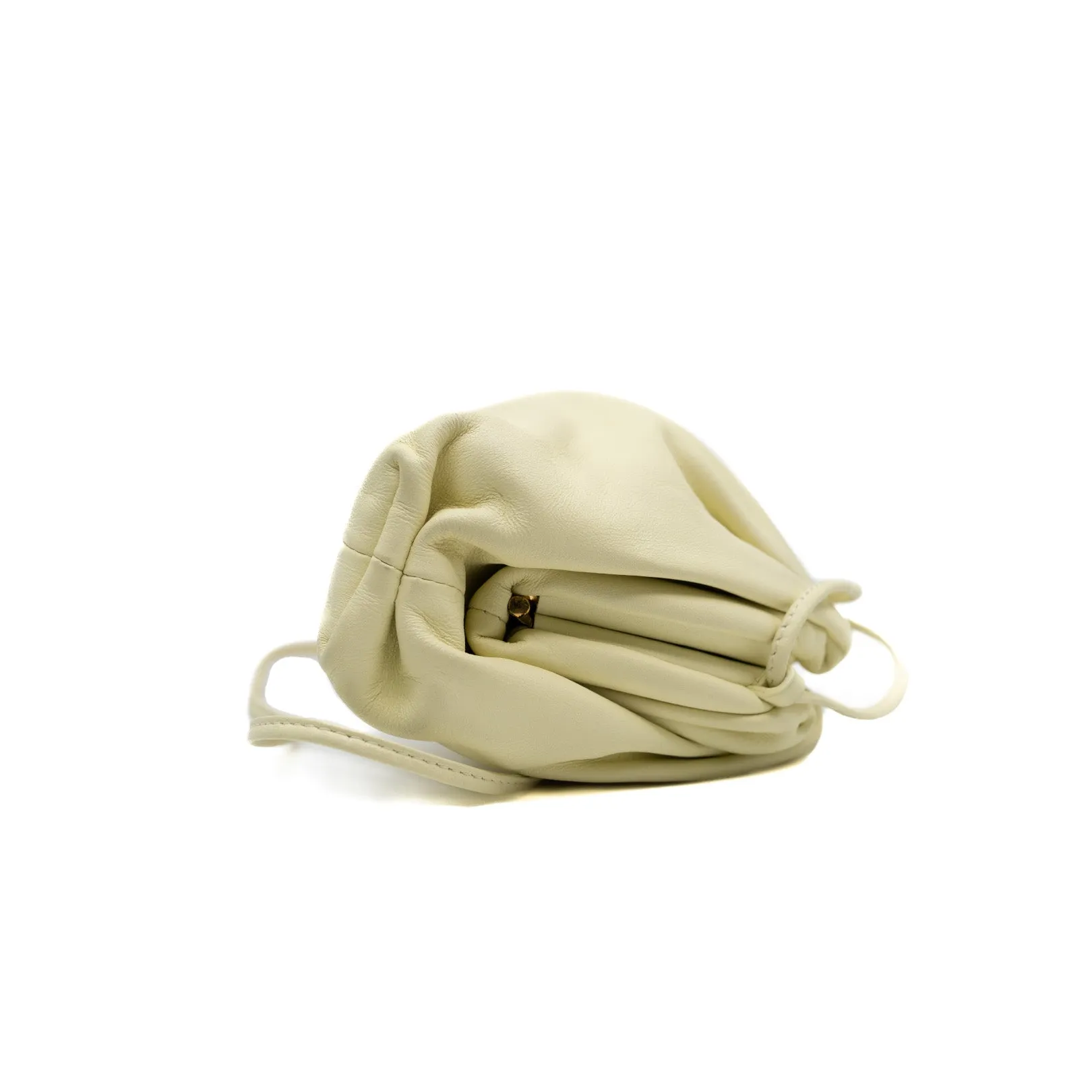Mini Pouch In Light Yellow Calf Leather GHW