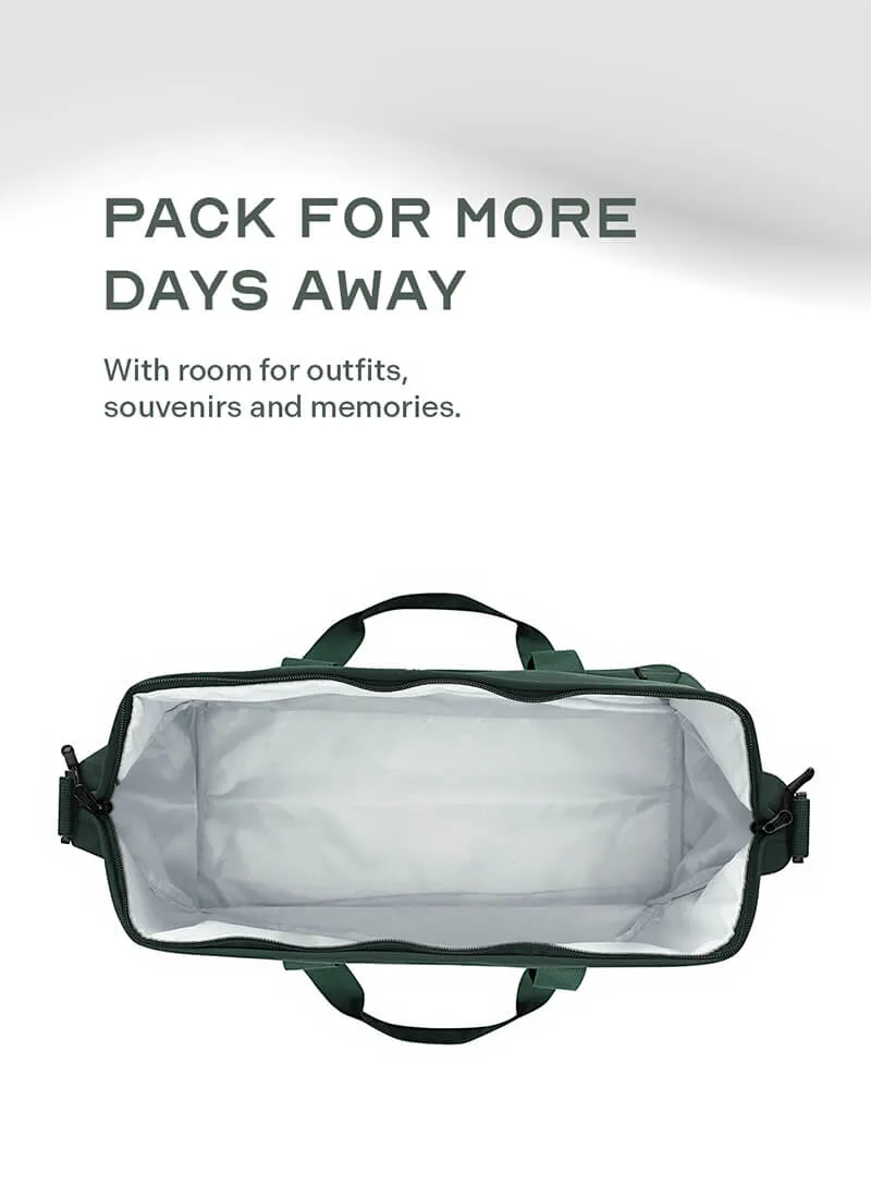 Odyssey Set of 2 & Float Duffle Combo | Forest Green | Medium Large Hard Luggage & Duffle