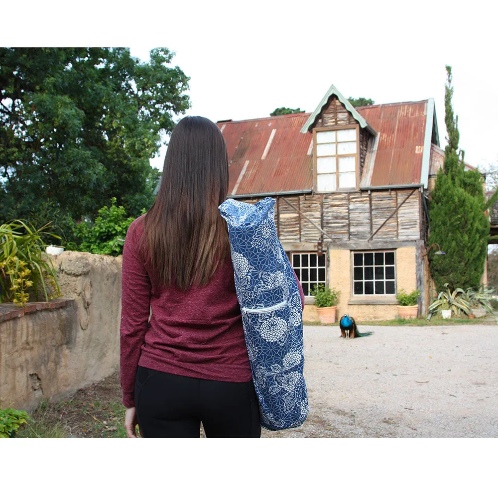 Organic Cotton Yoga Mat Bag - Printed Zip