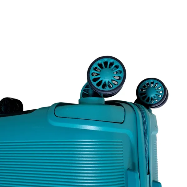 PP Hardside Travel Suitcase Luggage with 8 Spinner Wheels, Aluminum Handle, USB Port (Size 20) - TK884 - Black