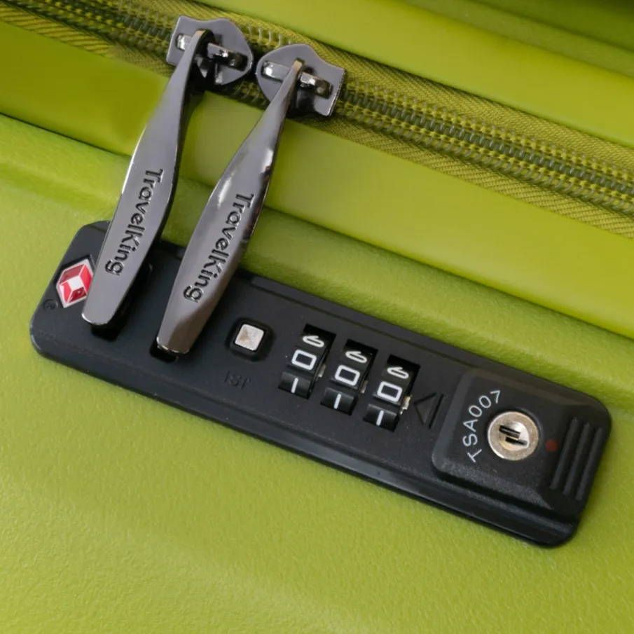 PP Hardside Travel Suitcase Luggage with 8 Spinner Wheels, Aluminum Handle, USB Port (Size 20) - TK884 - Black