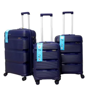 PP Hardside Travel Suitcase Luggage with 8 Spinner Wheels, Aluminum Handle, USB Port (Size 20) - TK884 - Navy