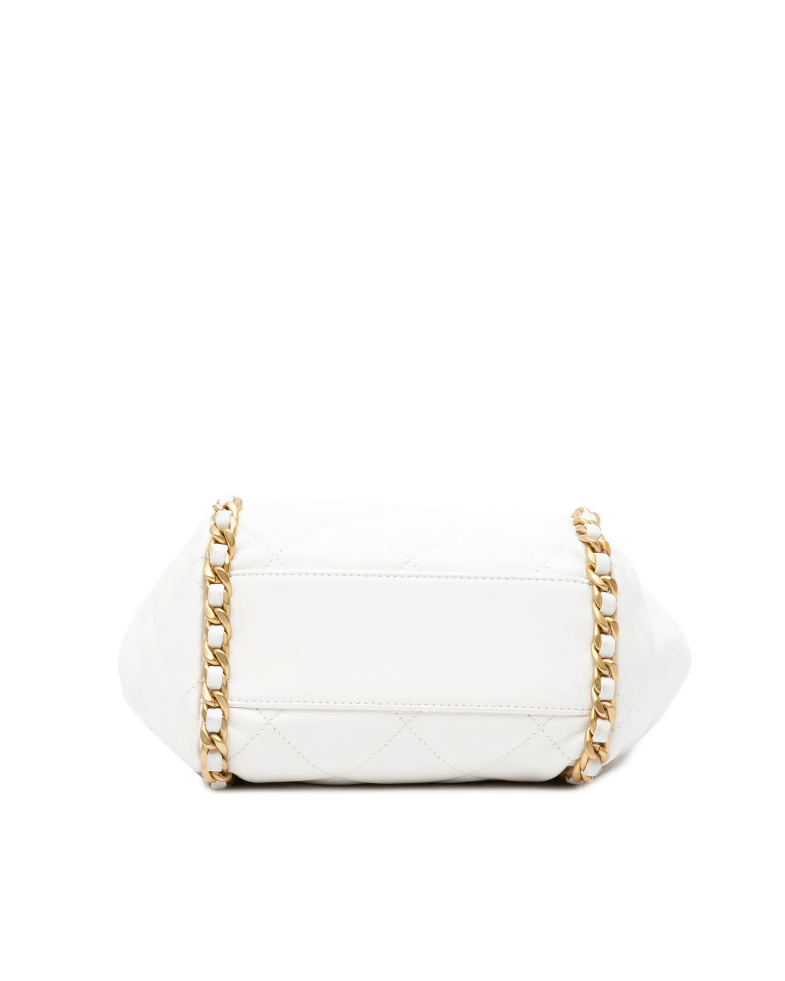 Quilted Lambskin Chain Detail Bucket Bag
