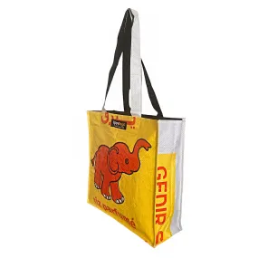 Shoulder tote bag with animal prints