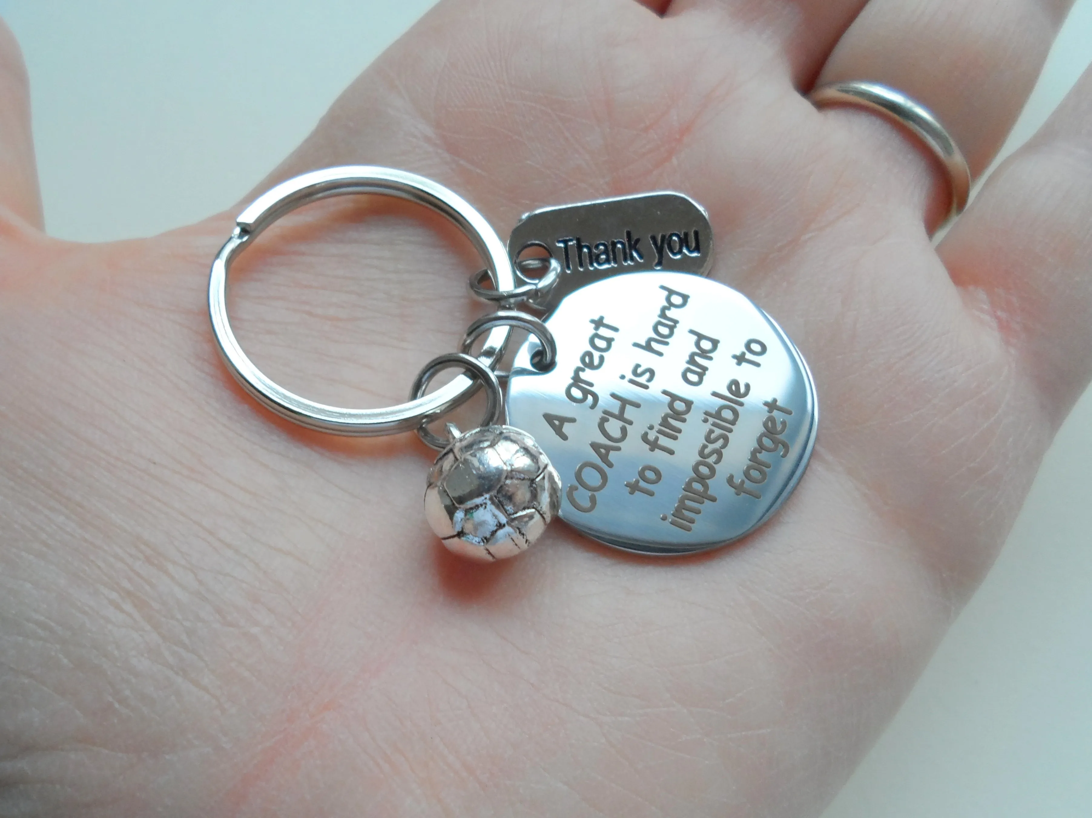 Soccer Coach Appreciation Gift • Engraved "A Great Coach is Impossible to Forget" Keychain | Jewelry Everyday