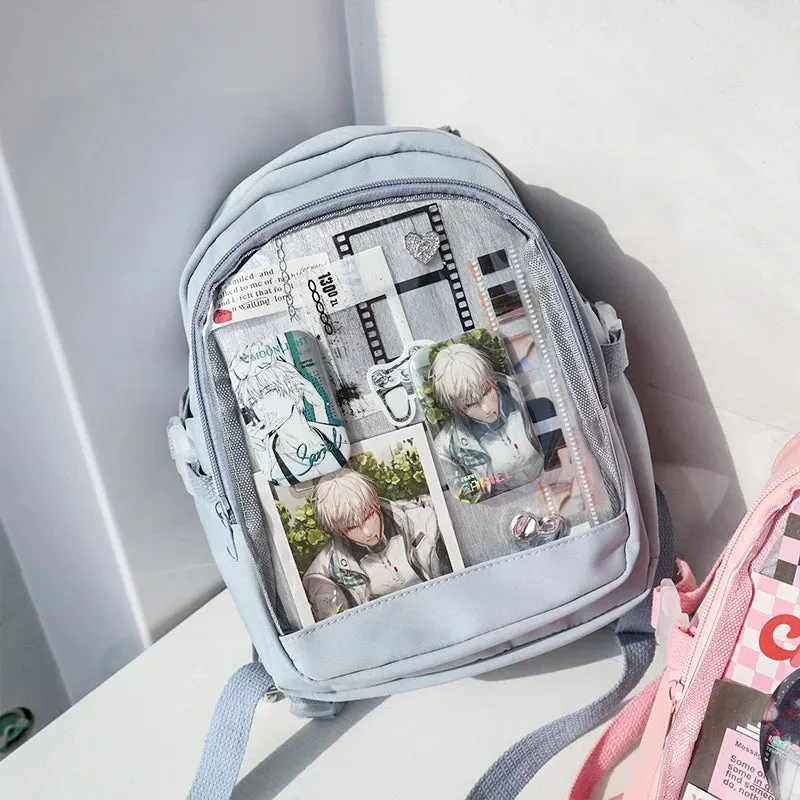 Sohiwoo Y2K Cute Mini Backpack Women Kawaii Ita Bag Sweet Girl Transparent Rucksack DIY Personality Display Knapsack Lolita Shoulder Bag