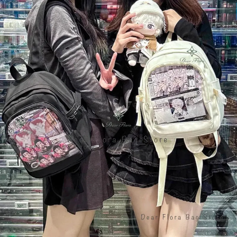 Sohiwoo Y2K Cute Mini Backpack Women Kawaii Ita Bag Sweet Girl Transparent Rucksack DIY Personality Display Knapsack Lolita Shoulder Bag