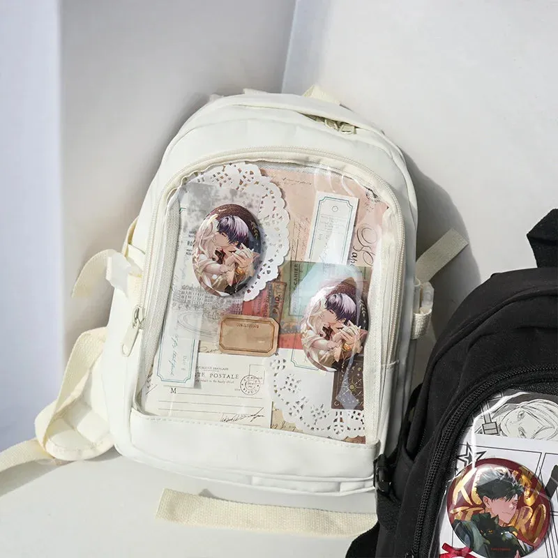 Sohiwoo Y2K Cute Mini Backpack Women Kawaii Ita Bag Sweet Girl Transparent Rucksack DIY Personality Display Knapsack Lolita Shoulder Bag