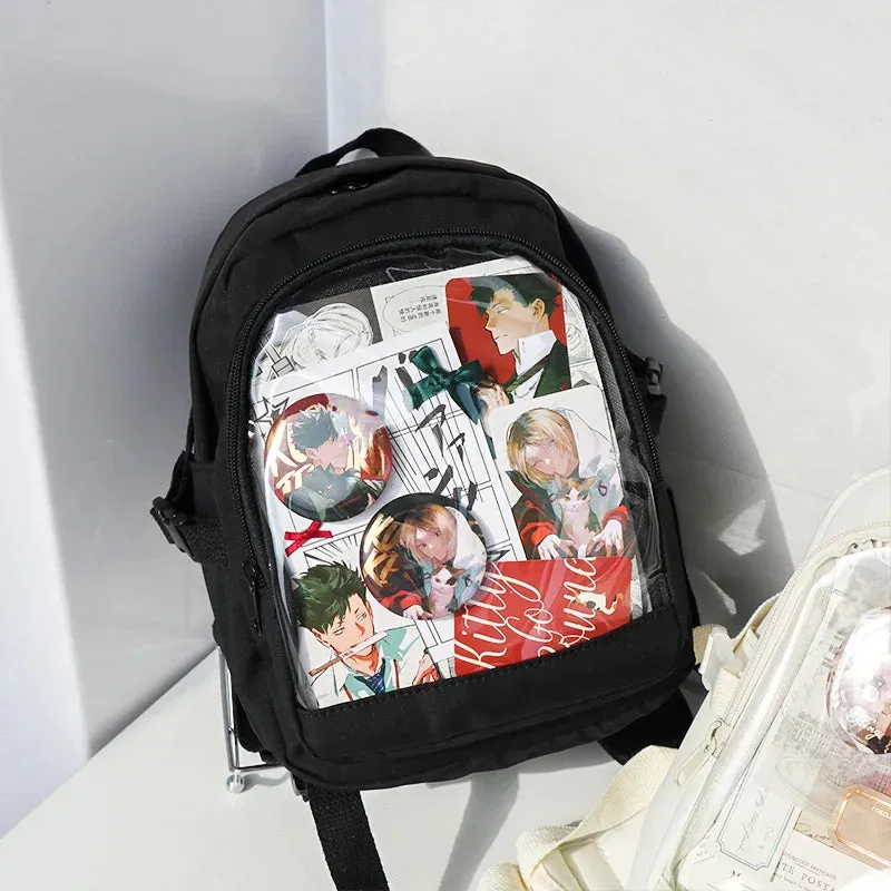 Sohiwoo Y2K Cute Mini Backpack Women Kawaii Ita Bag Sweet Girl Transparent Rucksack DIY Personality Display Knapsack Lolita Shoulder Bag