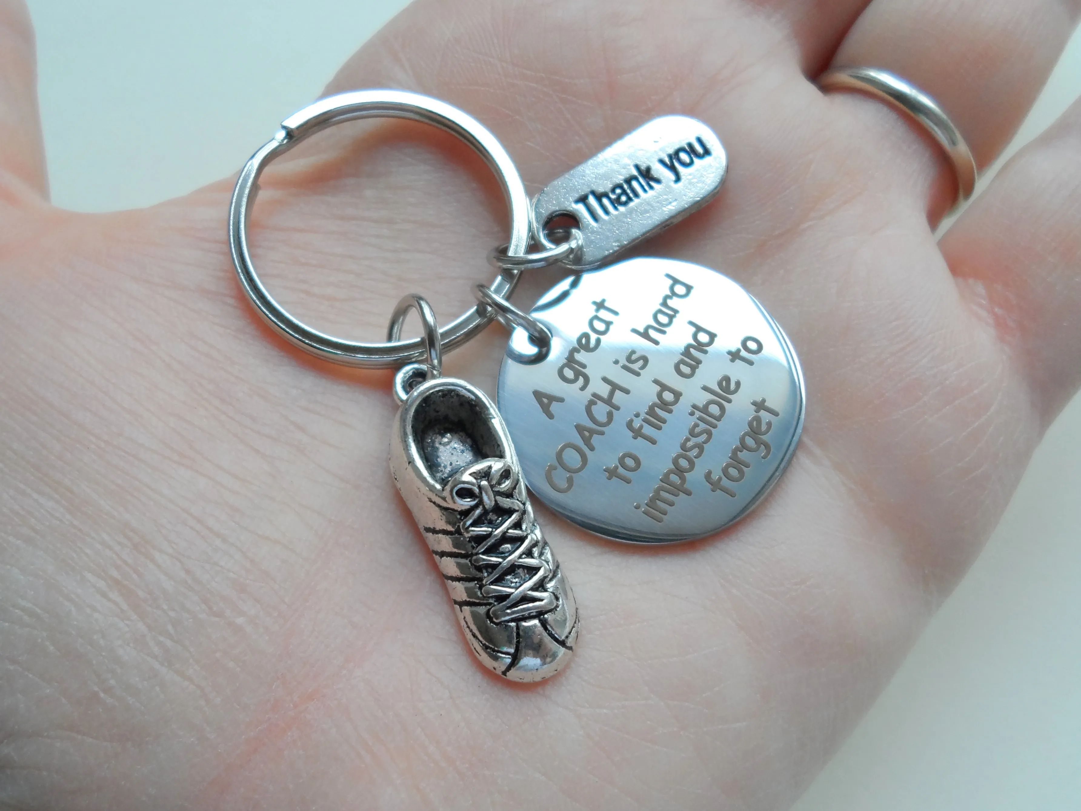 Track Coach Appreciation Gift • Engraved "A Great Coach is Impossible to Forget" Keychain | Jewelry Everyday