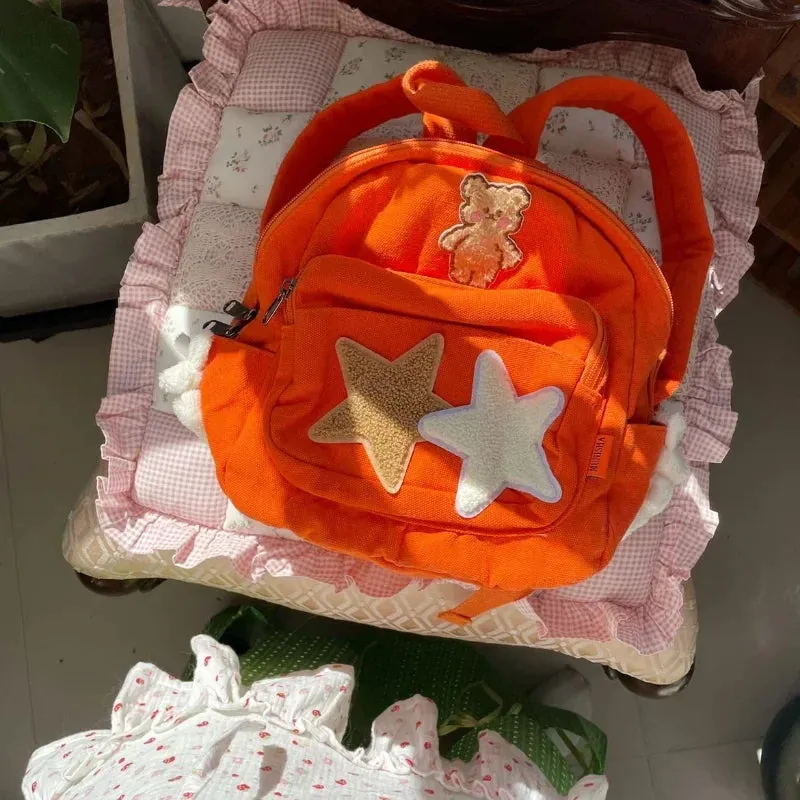 UAKISS  -  2024 Japanese Bear Star Y2k Aesthetic Backpack Kawaii Streetwear Sweet  Schoolbags Korean Girls Preppy Mini Backpacks for Women