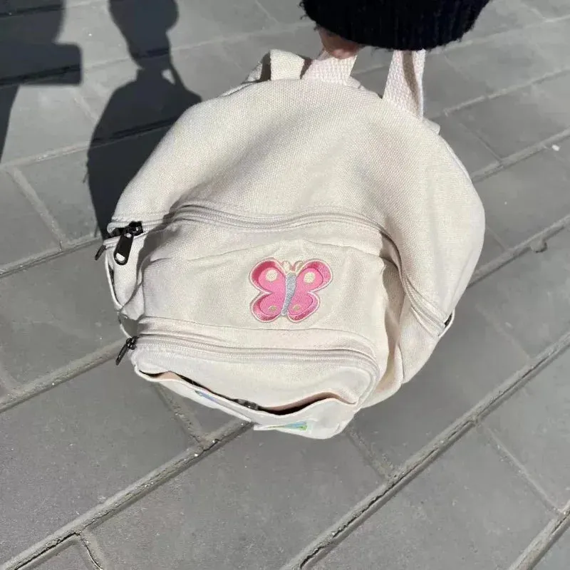 UAKISS  -  2024 Preppy Sweet Kawaii Star Schoolbags Japanese Simple Y2k Aesthetic Mini Backpacks Trendy   Casual Women Canvas Bags