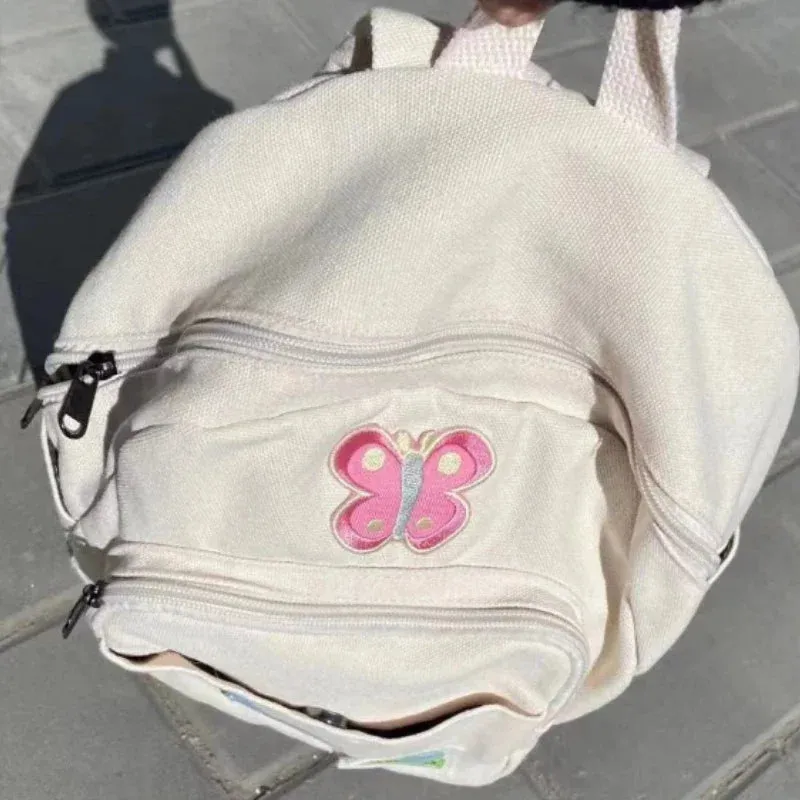 UAKISS  -  2024 Preppy Sweet Kawaii Star Schoolbags Japanese Simple Y2k Aesthetic Mini Backpacks Trendy   Casual Women Canvas Bags